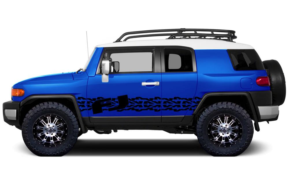 Toyota FJ Cruiser Vinyl Stripes Wrap Kit - FJ Tracks (2007-2014) - RacerX Customs