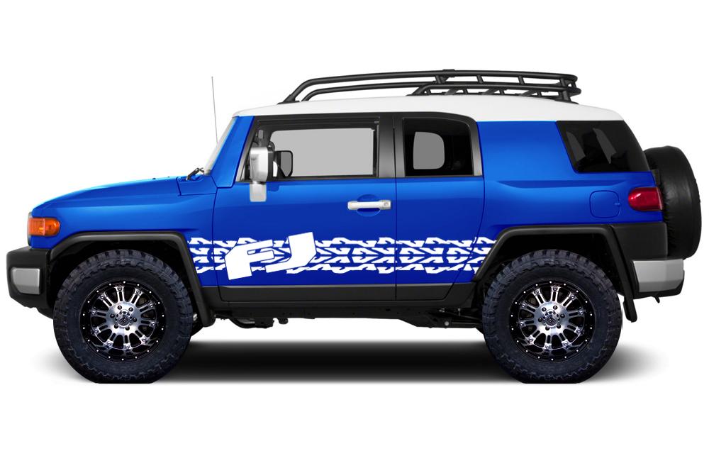 Toyota FJ Cruiser Vinyl Stripes Wrap Kit - FJ Tracks (2007-2014) - RacerX Customs