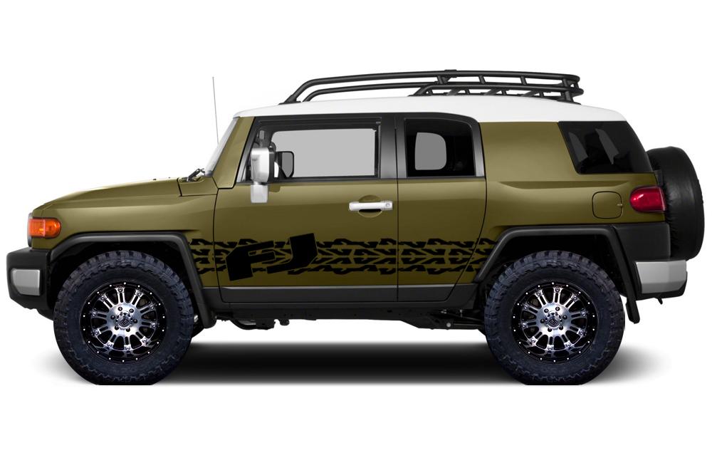Toyota FJ Cruiser Vinyl Stripes Wrap Kit - FJ Tracks (2007-2014) - RacerX Customs