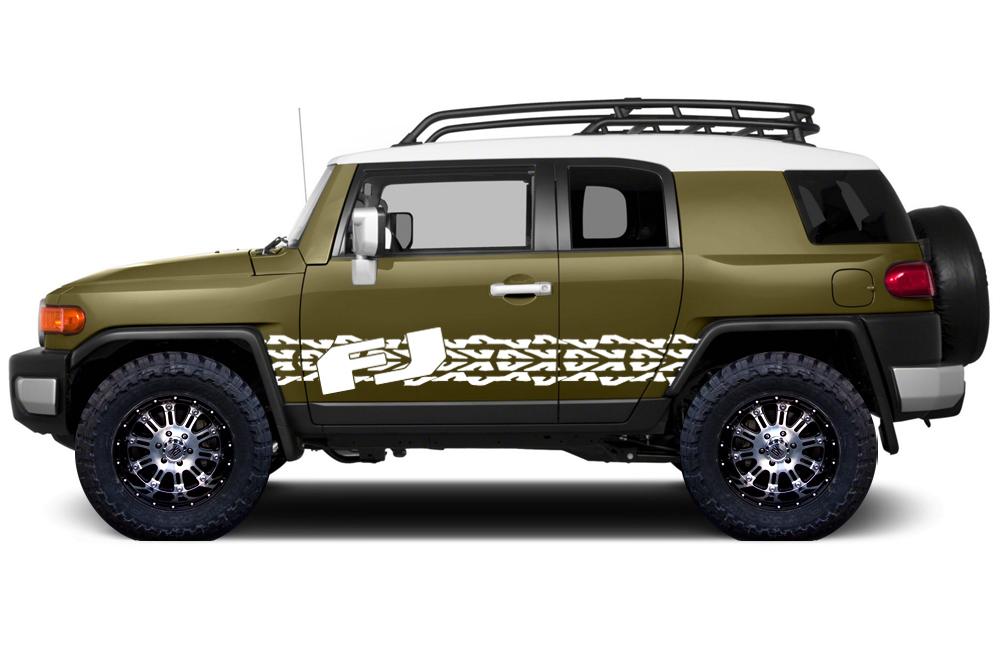 Toyota FJ Cruiser Vinyl Stripes Wrap Kit - FJ Tracks (2007-2014) - RacerX Customs