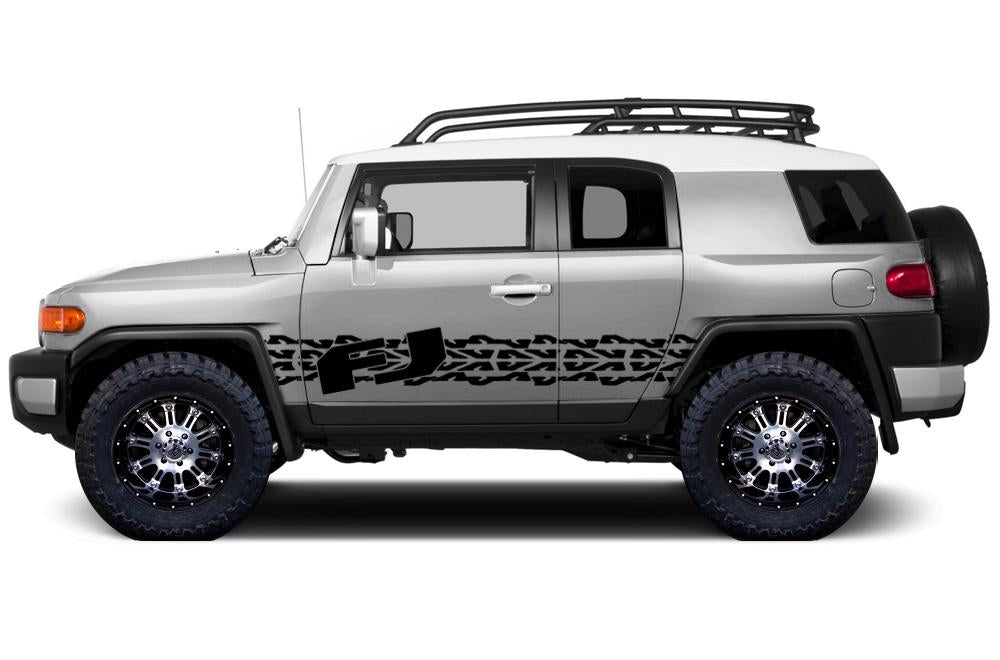 Toyota FJ Cruiser Vinyl Stripes Wrap Kit - FJ Tracks (2007-2014) - RacerX Customs