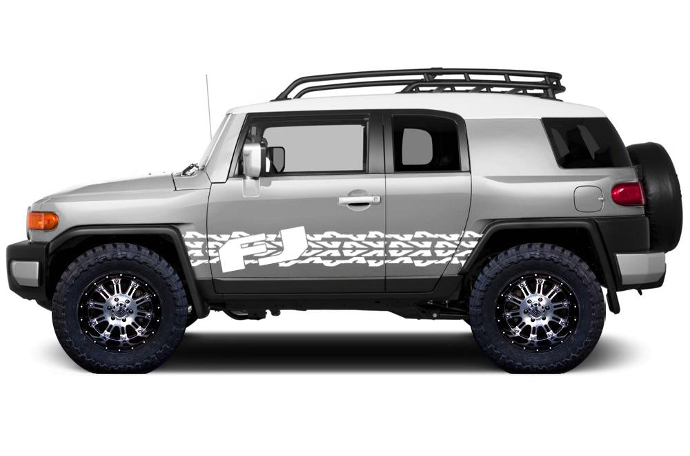 Toyota FJ Cruiser Vinyl Stripes Wrap Kit - FJ Tracks (2007-2014) - RacerX Customs