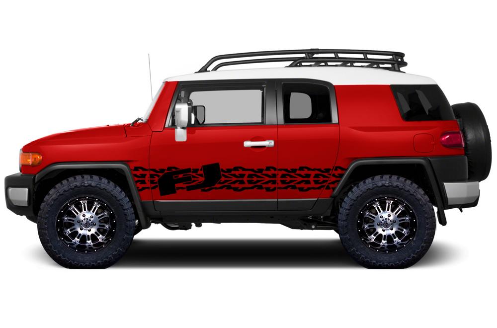 Toyota FJ Cruiser Vinyl Stripes Wrap Kit - FJ Tracks (2007-2014) - RacerX Customs