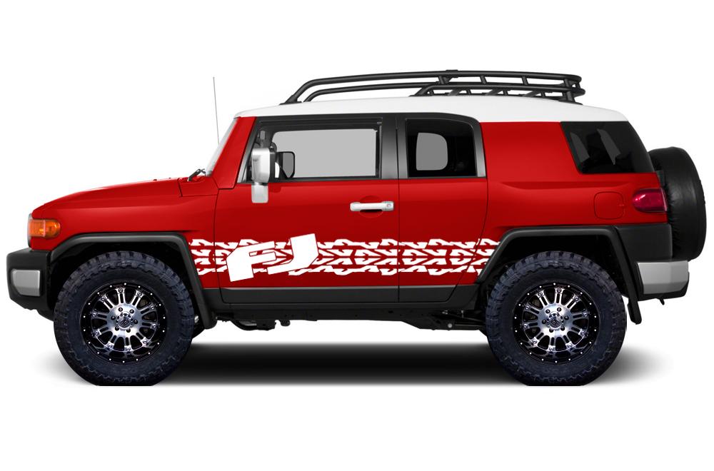 Toyota FJ Cruiser Vinyl Stripes Wrap Kit - FJ Tracks (2007-2014) - RacerX Customs