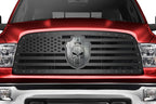 Dodge Ram Steel Grille ('09-'12) American Flag + Badge - RacerX Customs | Auto Graphics, Truck Grilles and Accessories