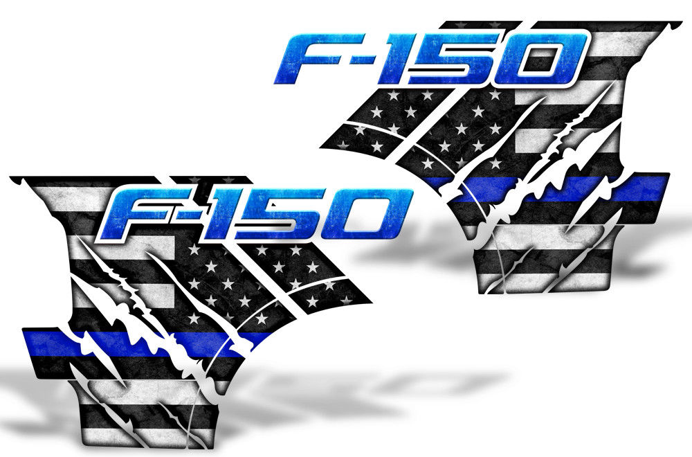 Ford F150 Quarter Panel Graphics-Wrap (2004-2008) THIN BLUE LINE - RacerX Customs