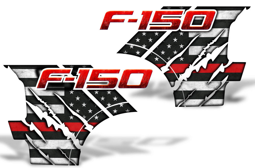 Ford F150 Quarter Panel Graphics-Wrap (2004-2008) THIN RED LINE - RacerX Customs