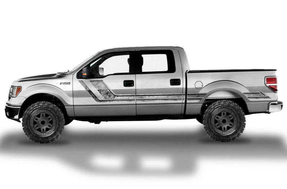 Ford F150 Side Stripe Graphics (2009-2014) HAVOC Grey - RacerX Customs