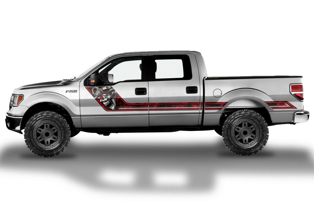 Ford F150 Side Stripe Graphics (2009-2014) HAVOC Red - RacerX Customs