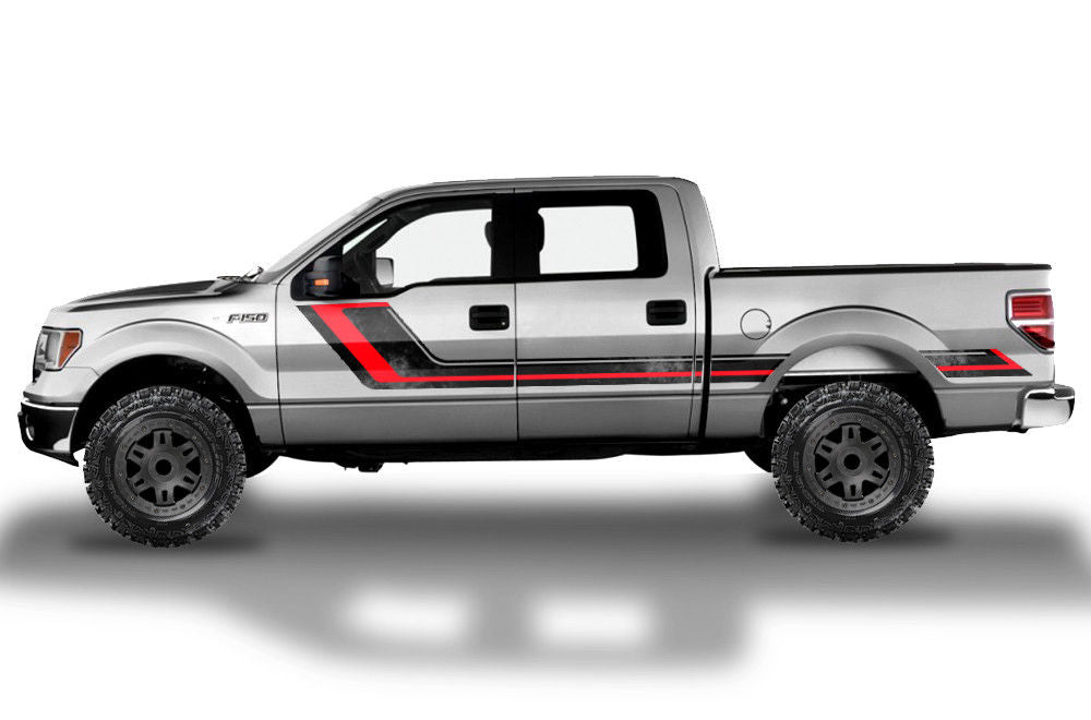 Ford F150 Rally Stripes (2009-2014) Red & Black - RacerX Customs
