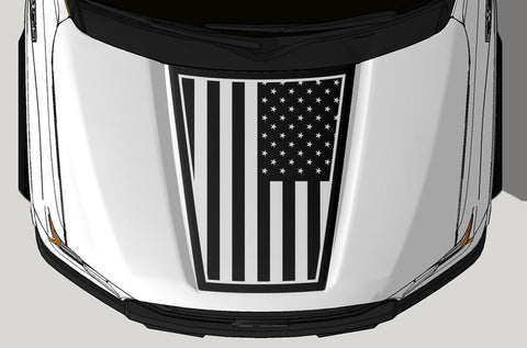 Ford F150 Hood Wrap (2015-2018) Vinyl - American Flag - RacerX Customs