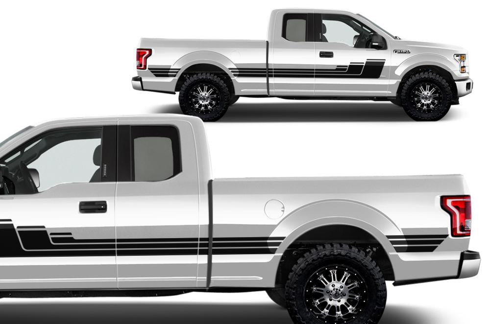 Ford F150 SuperCab 6.5 Vinyl Stripes (2015-2018) Rally Stripes #3 - RacerX Customs