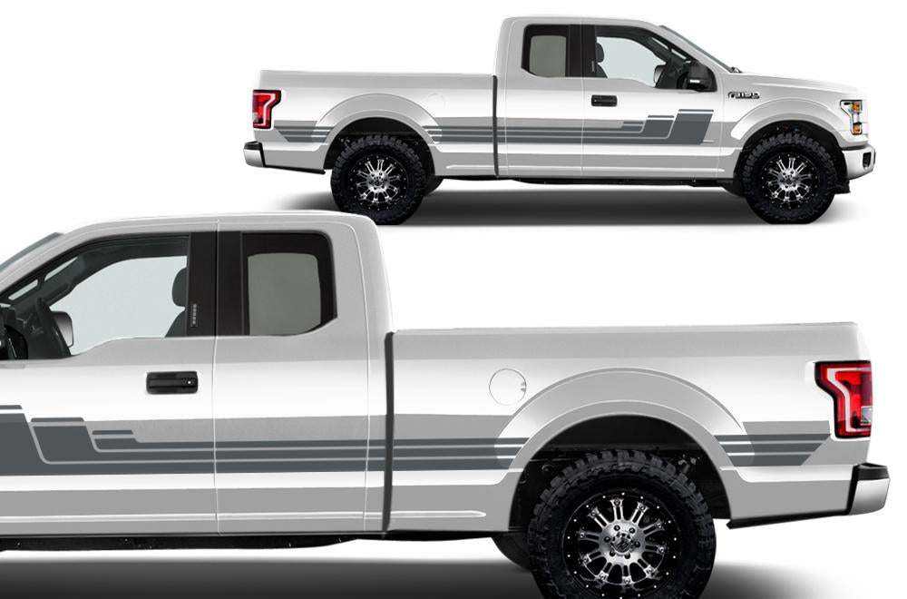 Ford F150 SuperCab 6.5 Vinyl Stripes (2015-2018) Rally Stripes #3 - RacerX Customs