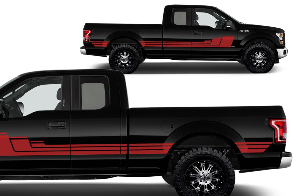Ford F150 SuperCab 6.5 Vinyl Stripes (2015-2018) Rally Stripes #3 - RacerX Customs
