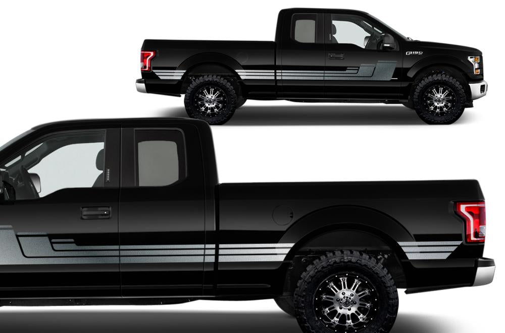 Ford F150 SuperCab 6.5 Vinyl Stripes (2015-2018) Rally Stripes #3 - RacerX Customs