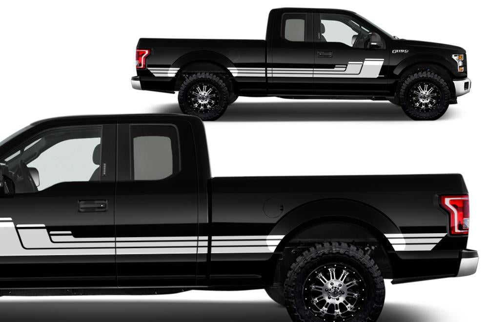 Ford F150 SuperCab 6.5 Vinyl Stripes (2015-2018) Rally Stripes #3 - RacerX Customs