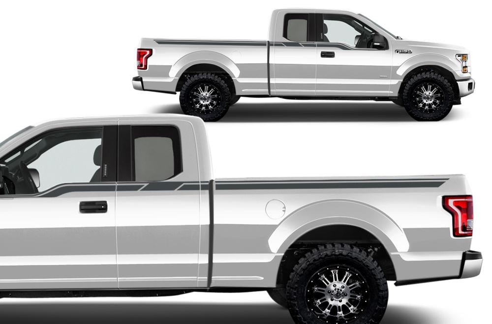 Ford F150 SuperCab 6.5 Vinyl Stripes Wrap (2015-2018) Side Stripes - RacerX Customs