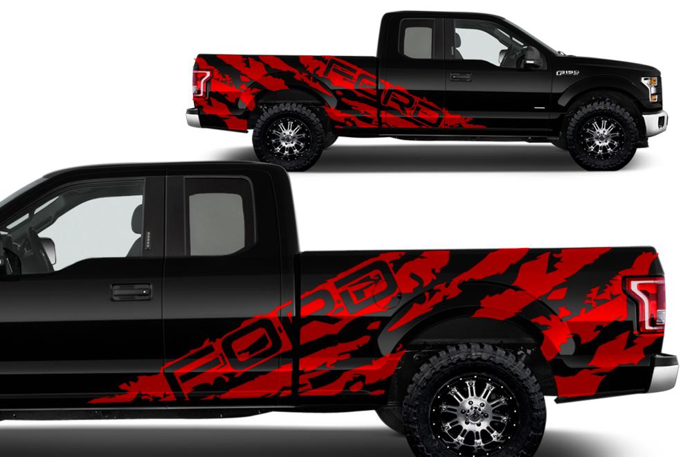 Ford F150 SuperCab 6.5 Wrap (2015-2018) Vinyl - F150-Shred - RacerX Customs