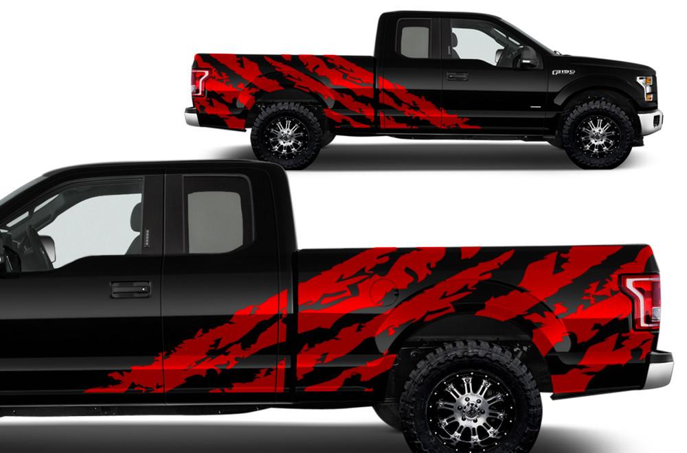 Ford F150 SuperCab 6.5 Wrap (2015-2018) Vinyl - Shred - RacerX Customs