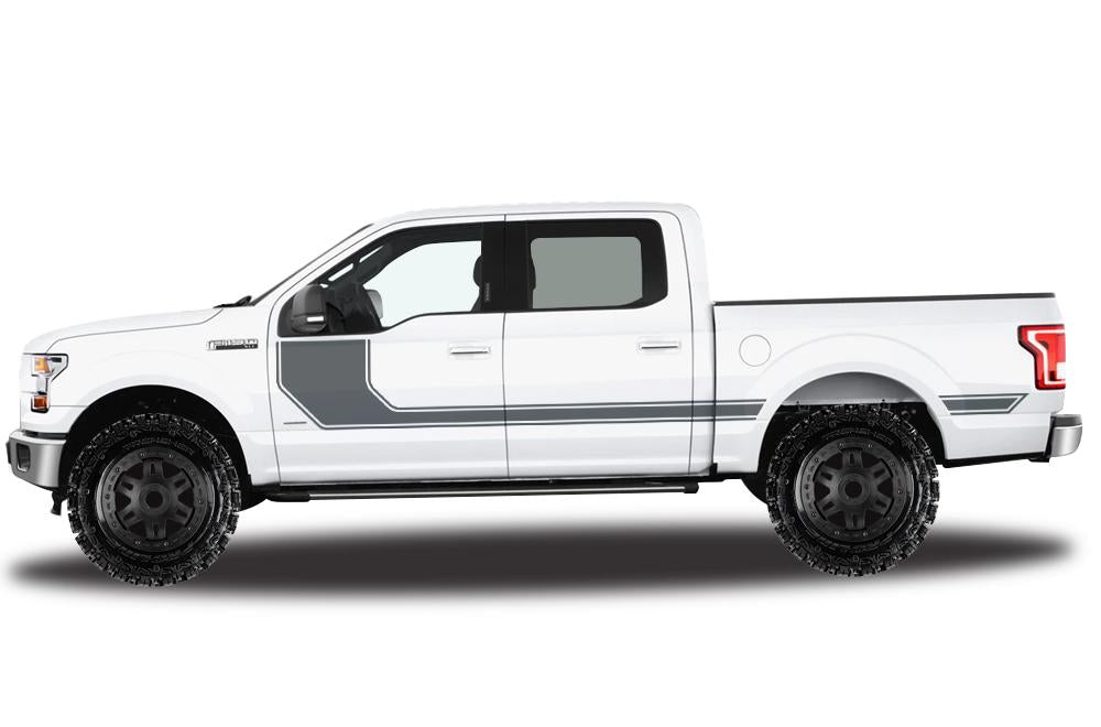 Ford F150 SuperCrew 5.5 Vinyl Stripes (2015-2018) Rally Stripes #1 - RacerX Customs