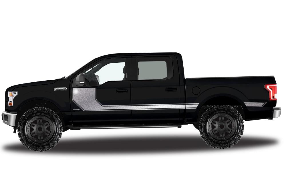 Ford F150 SuperCrew 5.5 Vinyl Stripes (2015-2018) Rally Stripes #1 - RacerX Customs
