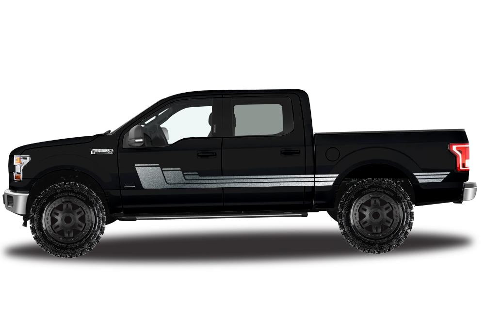 Ford F150 SuperCrew 5.5 Vinyl Stripes (2015-2018) Rally Stripes #3 - RacerX Customs