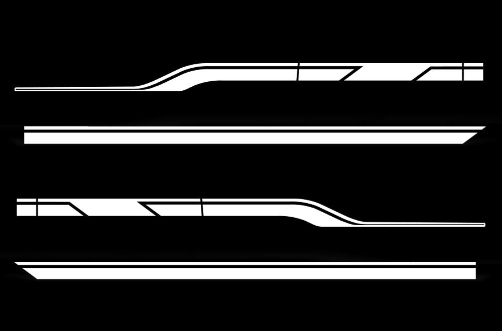Ford F150 SuperCrew 6.5 Vinyl Stripes Wrap (2015-2018) Side Stripes - RacerX Customs