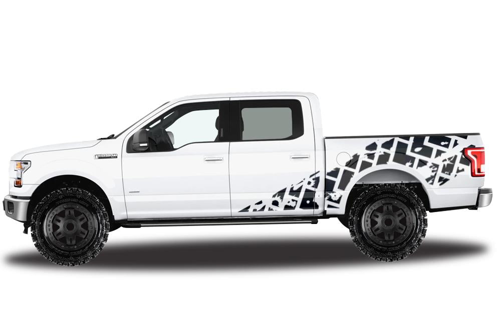 Ford F150 SuperCrew 5.5 Wrap (2015-2018) Vinyl - Tracks - RacerX Customs