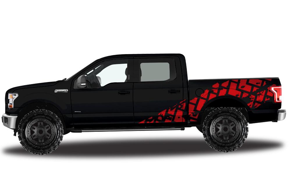 Ford F150 SuperCrew 5.5 Wrap (2015-2018) Vinyl - Tracks - RacerX Customs
