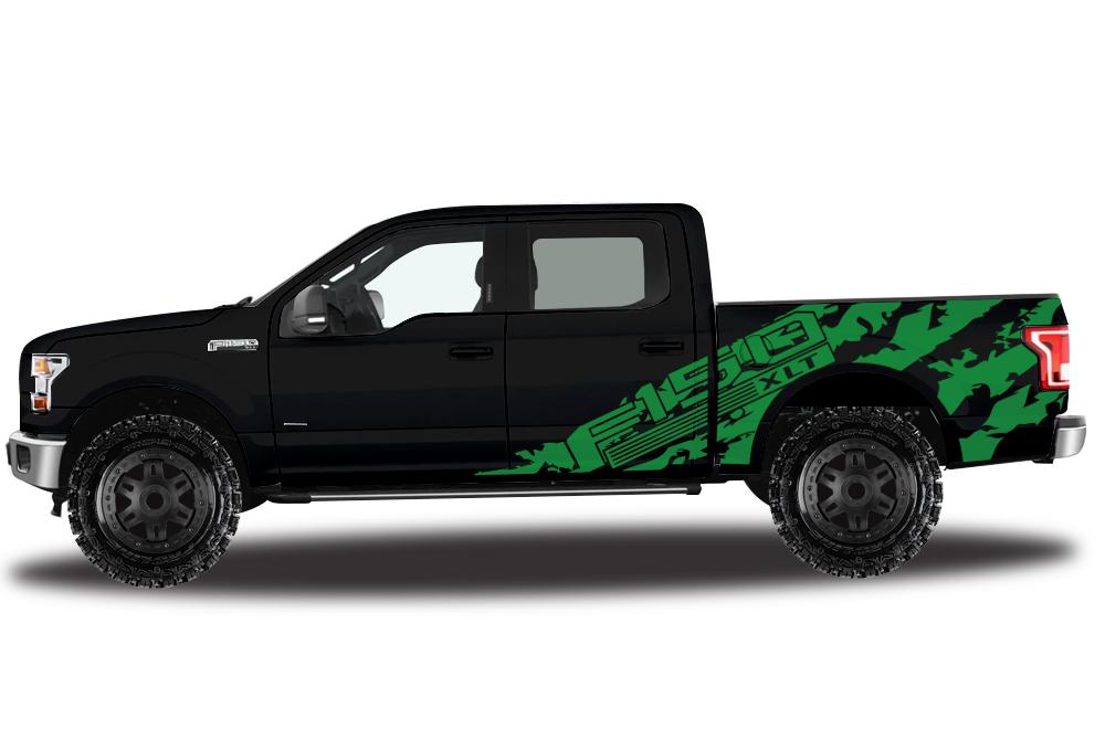 Ford F150 SuperCrew 5.5 Wrap (2015-2018) Vinyl - F150-Shred - RacerX Customs