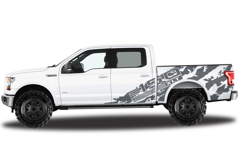 Ford F150 SuperCrew 5.5 Wrap (2015-2018) Vinyl - F150-Shred - RacerX Customs