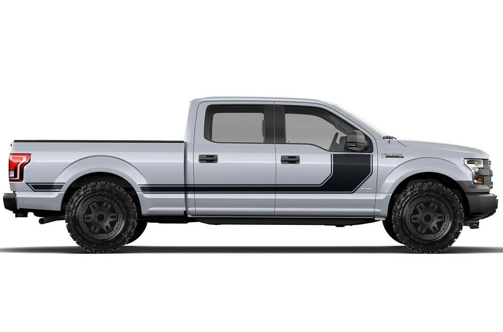 Ford F150 SuperCrew 6.5 Vinyl Stripes (2015-2018) Rally Stripes #1 - RacerX Customs