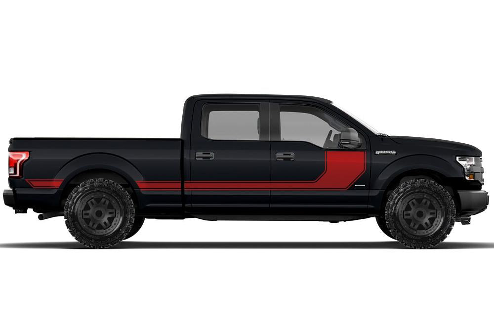 Ford F150 SuperCrew 6.5 Vinyl Stripes (2015-2018) Rally Stripes #1 - RacerX Customs