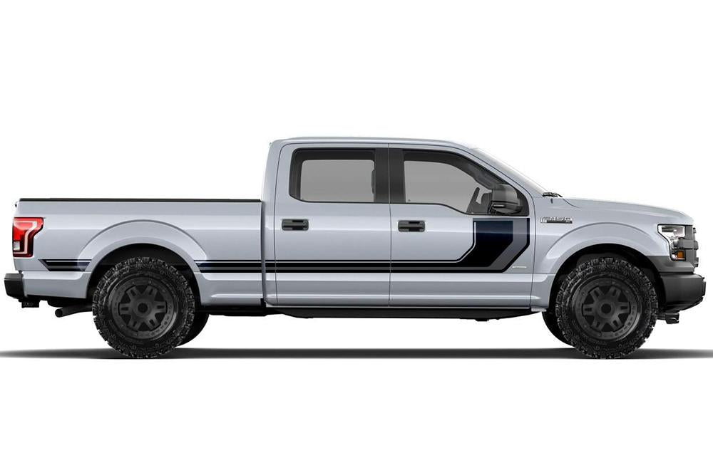 Ford F150 SuperCrew 6.5 Vinyl Stripes (2015-2018) Rally Stripes #2 - RacerX Customs