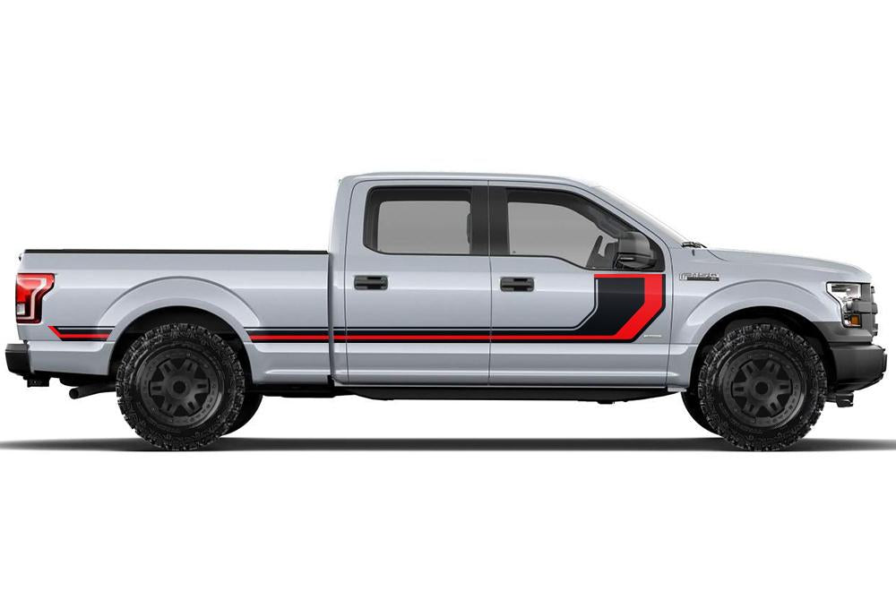 Ford F150 SuperCrew 6.5 Vinyl Stripes (2015-2018) Rally Stripes #2 - RacerX Customs