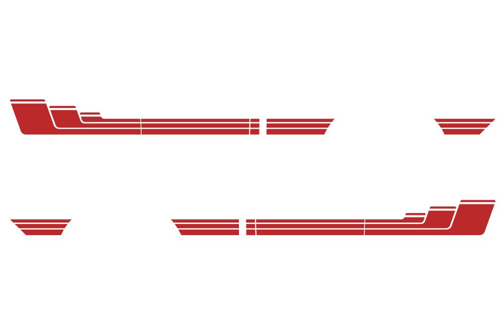 Ford F150 SuperCrew 6.5 Vinyl Stripes (2015-2018) Rally Stripes #3 - RacerX Customs