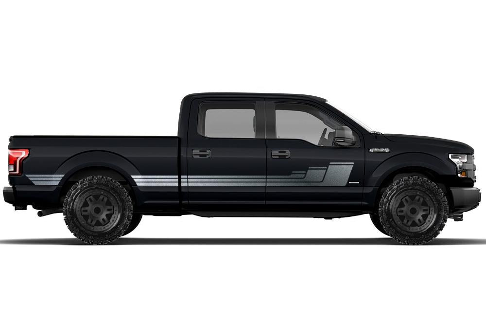 Ford F150 SuperCrew 6.5 Vinyl Stripes (2015-2018) Rally Stripes #3 - RacerX Customs