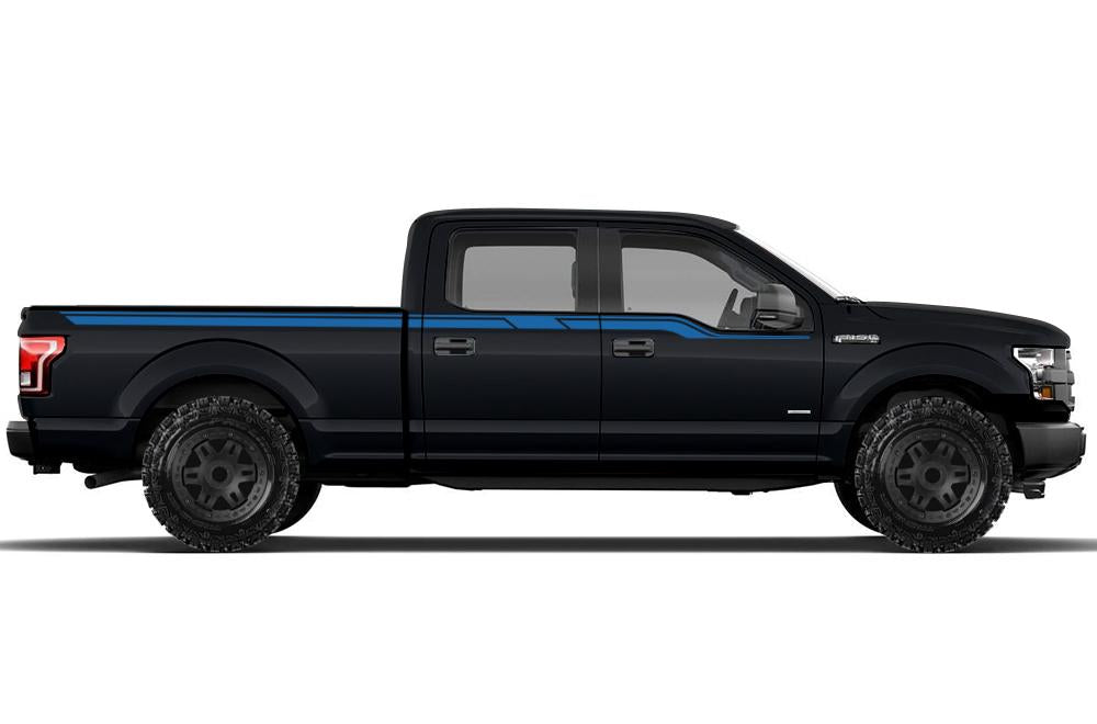 Ford F150 SuperCrew 6.5 Vinyl Stripes Wrap (2015-2018) Side Stripes - RacerX Customs