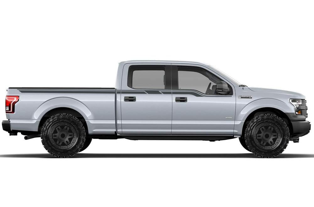Ford F150 SuperCrew 6.5 Vinyl Stripes Wrap (2015-2018) Side Stripes - RacerX Customs
