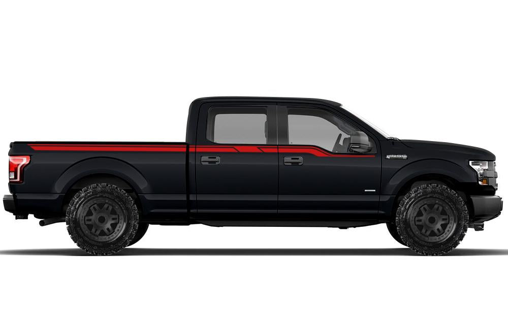 Ford F150 SuperCrew 6.5 Vinyl Stripes Wrap (2015-2018) Side Stripes - RacerX Customs