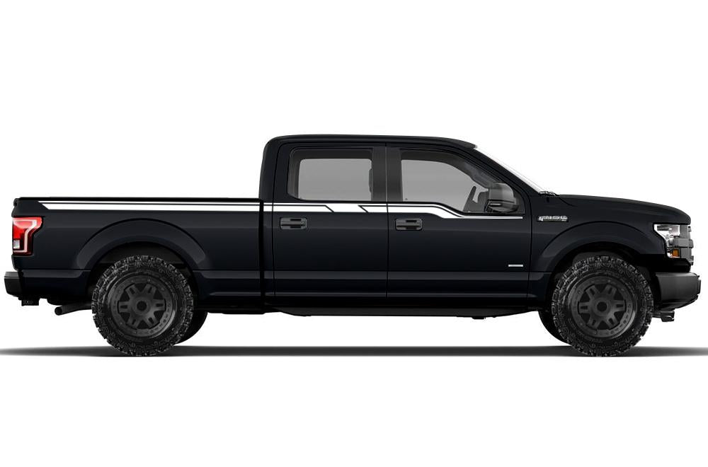 Ford F150 SuperCrew 6.5 Vinyl Stripes Wrap (2015-2018) Side Stripes - RacerX Customs