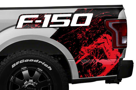 Ford F150 Quarter Panel Graphics-Wrap (2015-2018) RIPPED RED - RacerX Customs