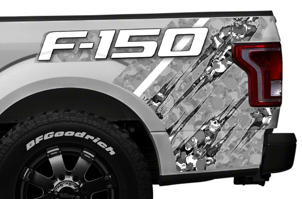 Ford F150 Quarter Panel Graphics-Wrap (2015-2018) SKULL CAMO - RacerX Customs