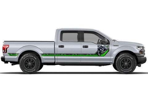 Ford F150 Side Stripe Graphics (2015-2018) HAVOC Green - RacerX Customs