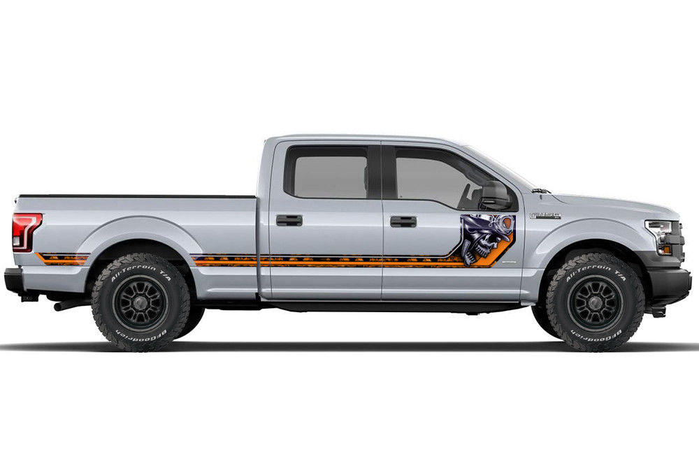 Ford F150 Side Stripe Graphics (2015-2018) HAVOC Orange - RacerX Customs