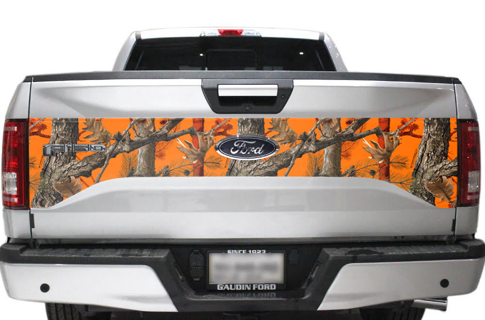Ford F150 Tailgate Graphics (2015-2018) ORANGE CAMO - RacerX Customs
