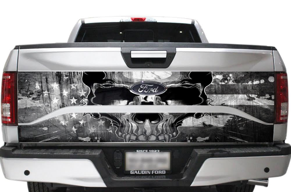 Ford F150 Full Tailgate Graphics (2015-2018) AMERICAN SKULL - RacerX Customs