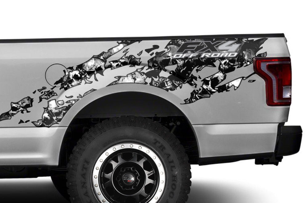 Ford F150 Graphics-Wrap (2015-2018) FX4 SKULLS - RacerX Customs
