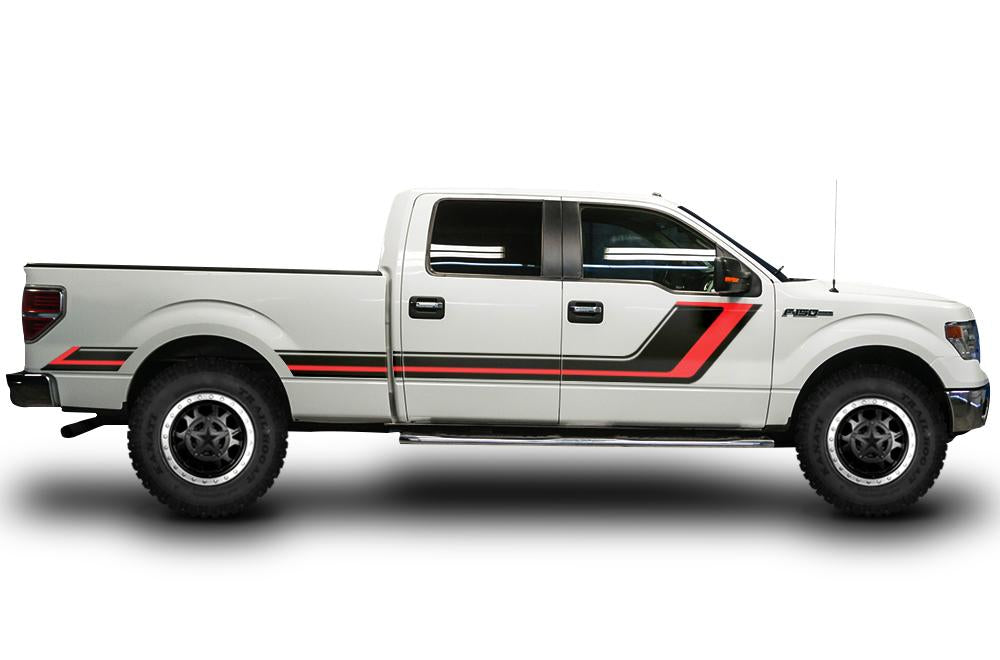 Ford F150 CrewCab 5.5 Vinyl Stripes (2009-2014) Rally Stripes #1 - RacerX Customs