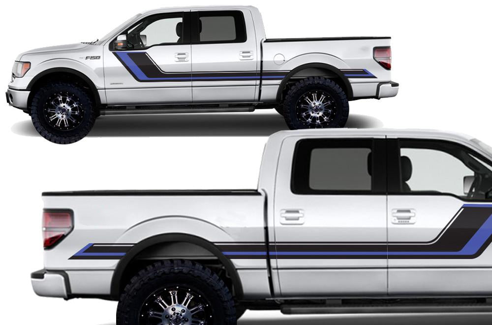 Ford F150 SuperCrew 5.5 Vinyl Stripes (2009-2014) Rally Stripes #1 - RacerX Customs